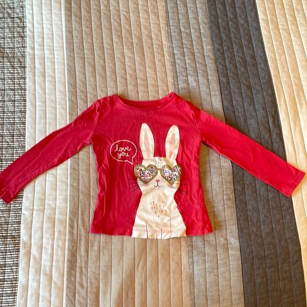 Carters bunny rabbit long sleeve shirt pink 2T Easter Spring